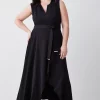 Best reviews of 🎁 Karen Millen Plus Size Compact Stretch Viscose Waterfall Midi 👗 Dress 🤩 -OCCASION DRESSES Sale2023 bkk08134 black xl