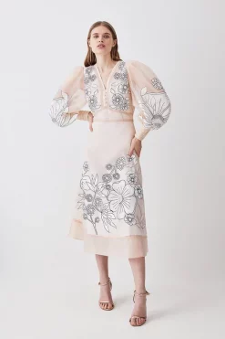 Flash Sale 🤩 Karen Millen Applique Organdie Woven Maxi 👗 Dress ✨