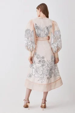 Flash Sale 🤩 Karen Millen Applique Organdie Woven Maxi 👗 Dress ✨ -OCCASION DRESSES Sale2023 bkk08145 blush xl 2