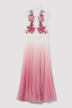 Coupon 👍 Karen Millen Rose Guipure Lace Woven Pleat 👗 Skirt Midi 👗 Dress ✨ -OCCASION DRESSES Sale2023 bkk08195 rose xl 3