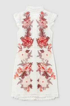 Best deal ⌛ Karen Millen Rose Guipure Lace Embroidered Mini 👗 Dress 👏 -OCCASION DRESSES Sale2023 bkk08196 rose xl 3