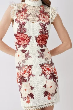 Best deal ⌛ Karen Millen Rose Guipure Lace Embroidered Mini 👗 Dress 👏 -OCCASION DRESSES Sale2023 bkk08196 rose xl 4