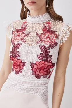 Coupon 😀 Karen Millen Rose Guipure Lace Mini 👗 Dress 🛒 -OCCASION DRESSES Sale2023 bkk08197 rose xl 4