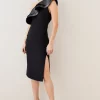 Outlet ⌛ Karen Millen Geo Jacquard Contrast Ruffle Pencil Midi 👗 Dress 👍 -OCCASION DRESSES Sale2023 bkk08242 black xl