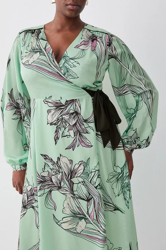 Cheapest โจ Karen Millen Plus Size Floral ๐จ Hammered Satin Woven Wrap Midi ๐ Dress ๐ฏ 4 Cheapest โจ Karen Millen Plus Size Floral ๐จ Hammered Satin Woven Wrap Midi ๐ Dress ๐ฏ - Image 2