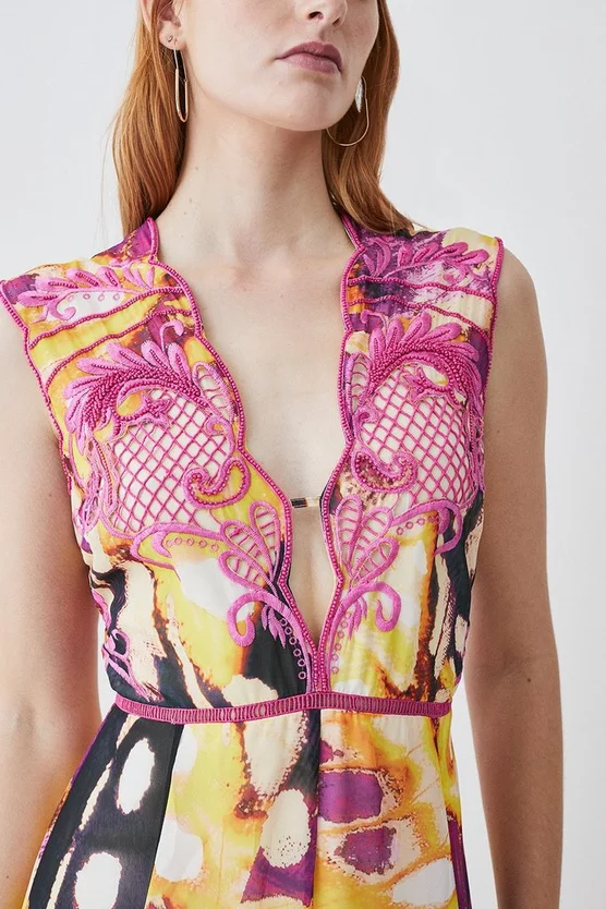 Flash Sale ๐ Karen Millen Floral Applique Kimono Woven Maxi ๐ Dress ๐ 4 Flash Sale ๐ Karen Millen Floral Applique Kimono Woven Maxi ๐ Dress ๐ - Image 2