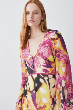 Cheap ❤️ Karen Millen Floral Applique Woven Midi 👗 Dress 🌟 -OCCASION DRESSES Sale2023 bkk08320 multi xl 4