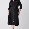Brand new 🌟 Karen Millen Plus Size Soft Tailored Pleat Panel Sleeved Belted Midi 👗 Dress 🧨 -OCCASION DRESSES Sale2023 bkk08382 black xl