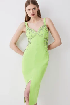 Deals ✨ Karen Millen Embellished Stretch Woven Midi 👗 Dress ✨