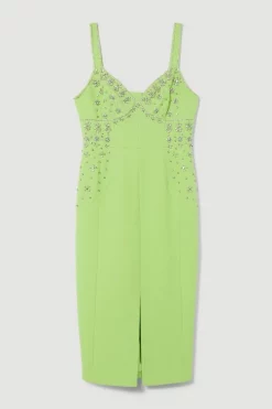 Deals ✨ Karen Millen Embellished Stretch Woven Midi 👗 Dress ✨ -OCCASION DRESSES Sale2023 bkk08455 apple20green xl 3