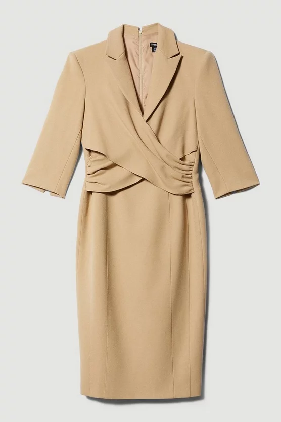 Top 10 🥰 Karen Millen Petite Compact Crepe Wrap Waist Pencil Midi 👗 Dress 🎉 6 Top 10 🥰 Karen Millen Petite Compact Crepe Wrap Waist Pencil Midi 👗 Dress 🎉 - Image 4