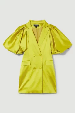 Best Sale 💯 Karen Millen Italian Structured Satin Statement Sleeve Double Breasted Mini 👗 Dress 🎉 12 Best Sale 💯 Karen Millen Italian Structured Satin Statement Sleeve Double Breasted Mini 👗 Dress 🎉 -OCCASION DRESSES Sale2023 bkk08636 lime20yellow xl 3