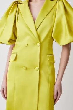 Best Sale 💯 Karen Millen Italian Structured Satin Statement Sleeve Double Breasted Mini 👗 Dress 🎉 13 Best Sale 💯 Karen Millen Italian Structured Satin Statement Sleeve Double Breasted Mini 👗 Dress 🎉 -OCCASION DRESSES Sale2023 bkk08636 lime20yellow xl 4
