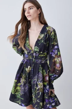 Cheap π Karen Millen Silk Cotton Botanica Floral Woven Short π Dress π₯°