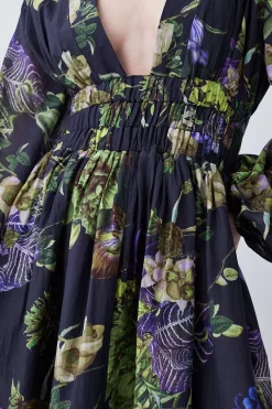 Promo 🤩 Karen Millen Silk Cotton Botanical Floral Woven Maxi 👗 Dress 🥰 -OCCASION DRESSES Sale2023 bkk08653 floral xl 4