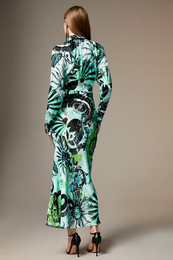 Outlet 🤩 Karen Millen Petite British Museum Star Mapped Batwing 👗 Dress 🛒 6 Outlet 🤩 Karen Millen Petite British Museum Star Mapped Batwing 👗 Dress 🛒 - Image 4