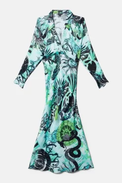 Outlet 🤩 Karen Millen Petite British Museum Star Mapped Batwing 👗 Dress 🛒 12 Outlet 🤩 Karen Millen Petite British Museum Star Mapped Batwing 👗 Dress 🛒 -OCCASION DRESSES Sale2023 bkk08807 green xl 5