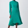Brand new ✔️ Karen Millen Tall Soft Tailored High Low Sleeved Midi 👗 Dress 🛒 -OCCASION DRESSES Sale2023 bkk08964 green xl