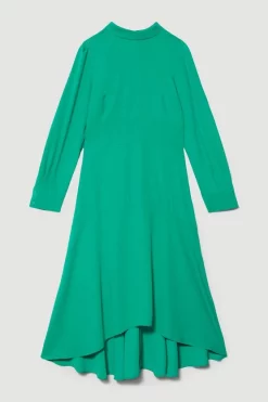 Brand new ✔️ Karen Millen Tall Soft Tailored High Low Sleeved Midi 👗 Dress 🛒 -OCCASION DRESSES Sale2023 bkk08964 green xl 3