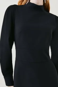 Cheapest 🥰 Karen Millen Petite Soft Tailored High Low Sleeved Midi 👗 Dress 👍 -OCCASION DRESSES Sale2023 bkk08965 black xl 5