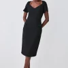 Cheap 😉 Karen Millen Structured Crepe Square Neck Midi 👗 Dress 🎁 -OCCASION DRESSES Sale2023 bkk08994 black xl