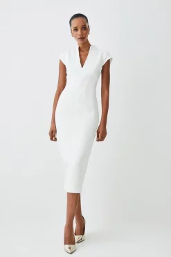 Brand new 😉 Karen Millen Petite Structured Crepe Forever Midi 👗 Dress 🥰