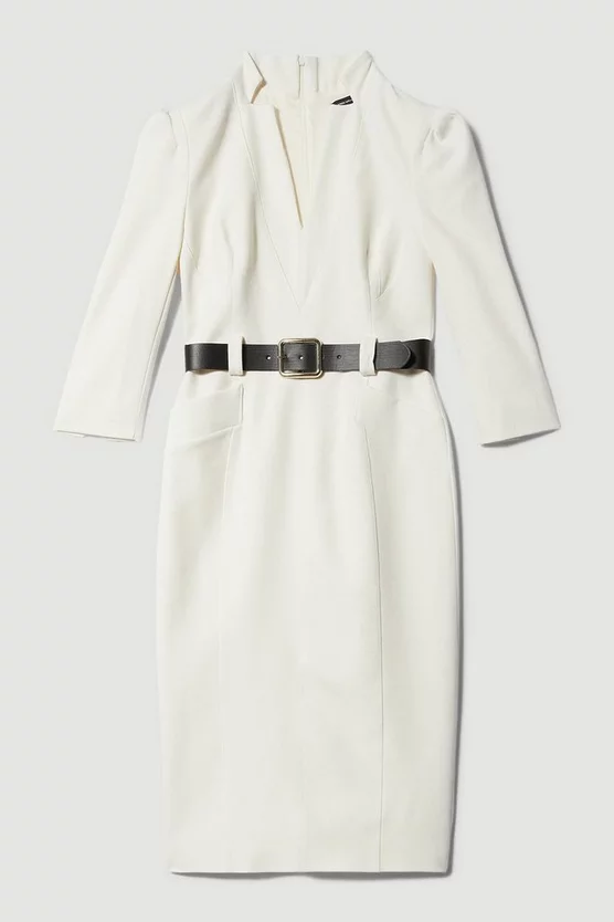 Deals ๐ Karen Millen Petite Compact Stretch Belted Forever Belted Midi ๐ Dress ๐ 6 Deals ๐ Karen Millen Petite Compact Stretch Belted Forever Belted Midi ๐ Dress ๐ - Image 4
