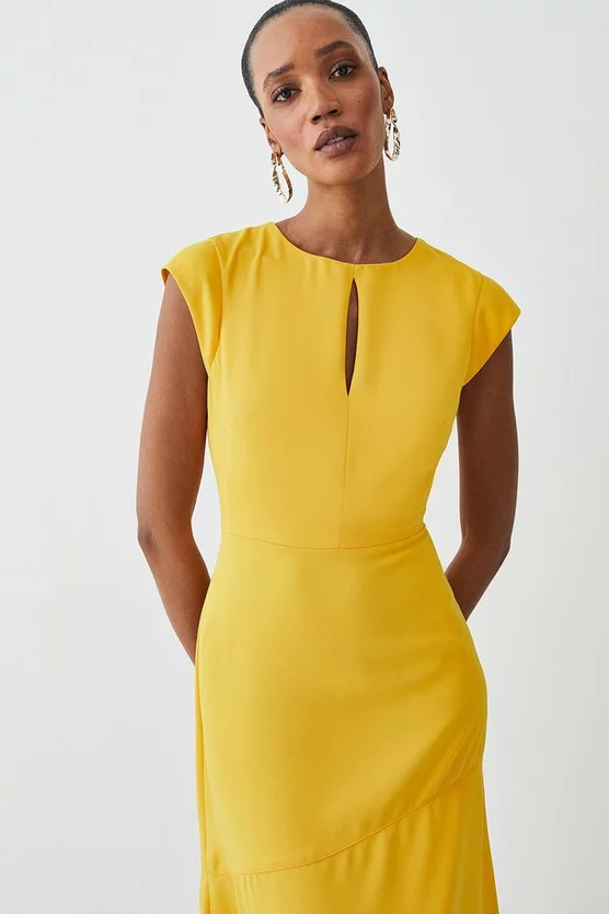 Flash Sale ๐งจ Karen Millen Soft Tailored Key Hole Cap Sleeve High Low Midi ๐ Dress โ 4 Flash Sale ๐งจ Karen Millen Soft Tailored Key Hole Cap Sleeve High Low Midi ๐ Dress โ - Image 2
