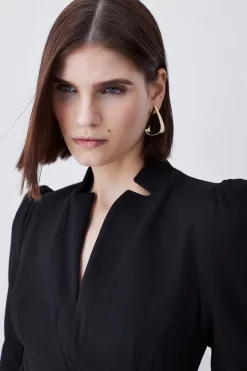 Wholesale 👏 Karen Millen Structured Crepe Belted Forever Midi 👗 Dress 👍 -OCCASION DRESSES Sale2023 bkk09792 black xl 4