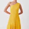 Deals 🛒 Karen Millen Petite One Shoulder Soft Tailored High Low 👗 Dress 🔔