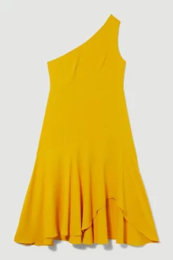 Deals 🛒 Karen Millen Petite One Shoulder Soft Tailored High Low 👗 Dress 🔔 -OCCASION DRESSES Sale2023 bkk09861 marigold xl 3
