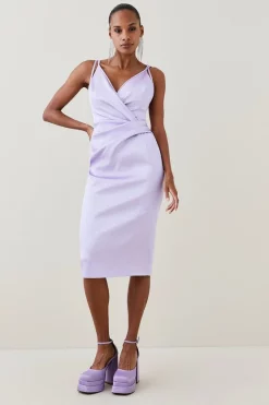 Deals ๐ Karen Millen Italian Structured Satin Strappy Midi ๐ Dress ๐ 13 Deals ๐ Karen Millen Italian Structured Satin Strappy Midi ๐ Dress ๐ -OCCASION DRESSES Sale2023 womens black italian structured satin strappy midi dress
