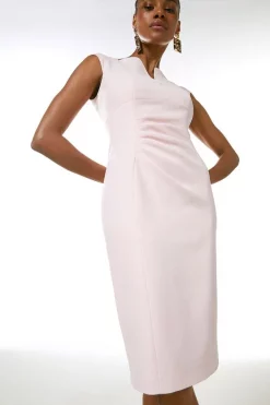 Promo ❤️ Karen Millen Structured Crepe Envelope Neck Pencil Midi 👗 Dress 🎉 -OCCASION DRESSES Sale2023 womens black structured crepe envelope neck pencil midi dress 5