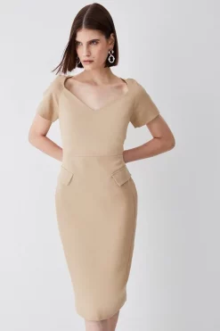 Cheap ๐ Karen Millen Structured Crepe Square Neck Midi ๐ Dress ๐ 18 Cheap ๐ Karen Millen Structured Crepe Square Neck Midi ๐ Dress ๐ -OCCASION DRESSES Sale2023 womens black structured crepe square neck midi dress 1