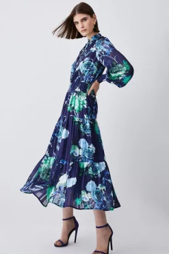 Discount ๐ Karen Millen Floral Shirred Detail Woven Maxi ๐ Dress โจ 15 Discount ๐ Karen Millen Floral Shirred Detail Woven Maxi ๐ Dress โจ -OCCASION DRESSES Sale2023 womens blue floral shirred detail woven maxi dress