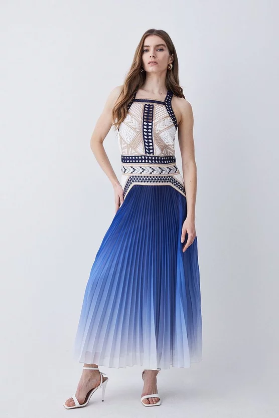 Hot Sale ๐ฅ Karen Millen Geo Guipure Metallic Woven Pleat Midi ๐ฏ 8 Hot Sale ๐ฅ Karen Millen Geo Guipure Metallic Woven Pleat Midi ๐ฏ - Image 6