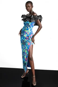 Top 10 ๐ Karen Millen Weston Kaleidoscope Print Bardot Maxi ๐ Dress ๐ฏ 9 Top 10 ๐ Karen Millen Weston Kaleidoscope Print Bardot Maxi ๐ Dress ๐ฏ -OCCASION DRESSES Sale2023 womens blue weston kaleidoscope print bardot maxi dress