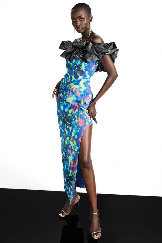 Top 10 ๐ Karen Millen Weston Kaleidoscope Print Bardot Maxi ๐ Dress ๐ฏ 6 Top 10 ๐ Karen Millen Weston Kaleidoscope Print Bardot Maxi ๐ Dress ๐ฏ - Image 4