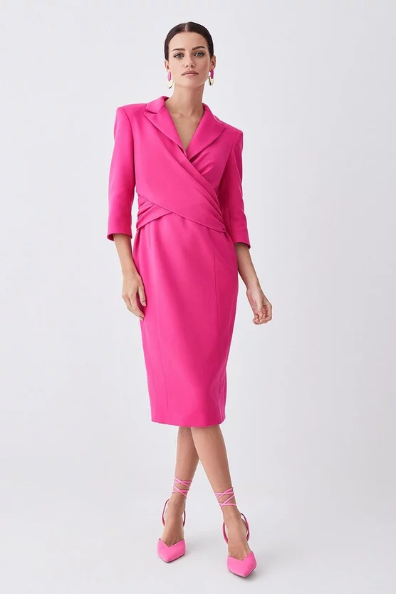 Top 10 🥰 Karen Millen Petite Compact Crepe Wrap Waist Pencil Midi 👗 Dress 🎉 9 Top 10 🥰 Karen Millen Petite Compact Crepe Wrap Waist Pencil Midi 👗 Dress 🎉 - Image 7