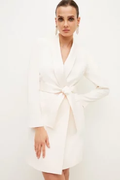Top 10 โจ Karen Millen Tuxedo Wrap Mini ๐ Dress โค๏ธ 12 Top 10 โจ Karen Millen Tuxedo Wrap Mini ๐ Dress โค๏ธ -OCCASION DRESSES Sale2023 womens cream tuxedo wrap mini dress