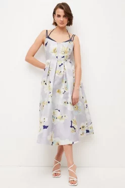 Flash Sale 🎁 Karen Millen Floral Jacquard Strappy Midi Woven Prom 👗 Dress ⭐ 11 Flash Sale 🎁 Karen Millen Floral Jacquard Strappy Midi Woven Prom 👗 Dress ⭐ -OCCASION DRESSES Sale2023 womens floral floral jacquard strappy midi woven prom dress