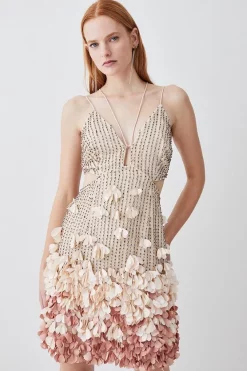 Hot Sale ✔️ Karen Millen Crystal Applique Deep V Woven Mini 👗 Dress 🌟 14 Hot Sale ✔️ Karen Millen Crystal Applique Deep V Woven Mini 👗 Dress 🌟 -OCCASION DRESSES Sale2023 womens gold crystal applique deep v woven mini dress