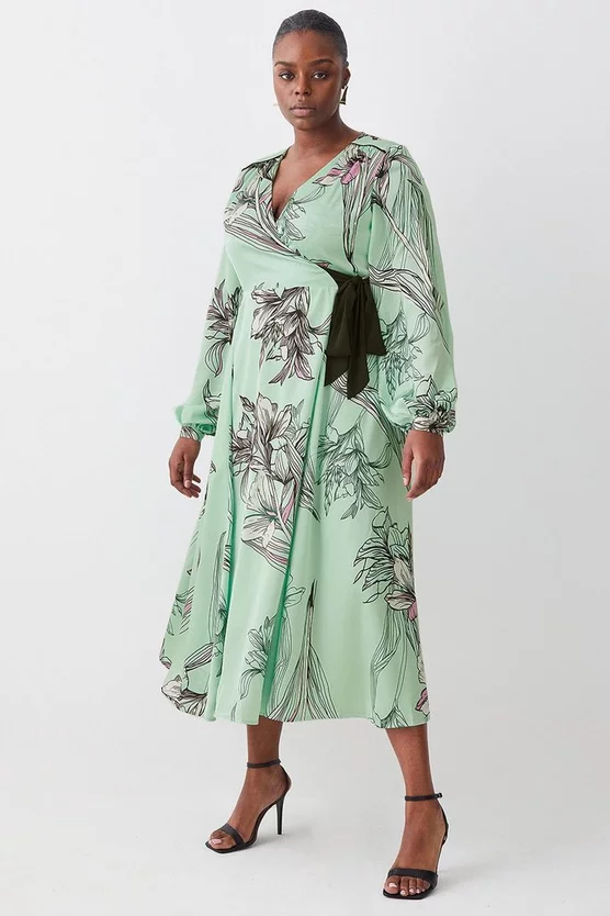 Cheapest โจ Karen Millen Plus Size Floral ๐จ Hammered Satin Woven Wrap Midi ๐ Dress ๐ฏ 8 Cheapest โจ Karen Millen Plus Size Floral ๐จ Hammered Satin Woven Wrap Midi ๐ Dress ๐ฏ - Image 6
