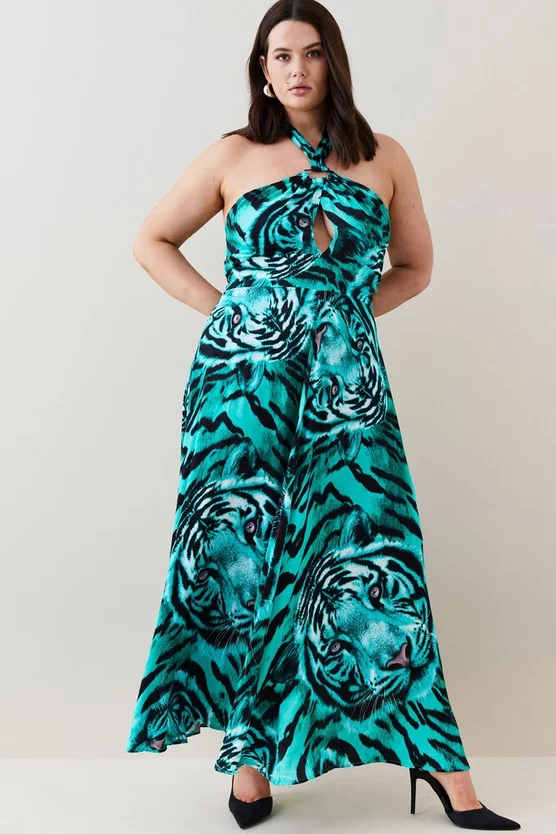 Brand new ๐ Karen Millen Plus Size Tiger Viscose Satin Maxi ๐ Dress โค๏ธ 7 Brand new ๐ Karen Millen Plus Size Tiger Viscose Satin Maxi ๐ Dress โค๏ธ - Image 5