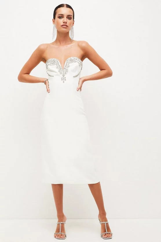 Promo ๐ Karen Millen Petite Crystal Embellished Woven Corset Midi ๐ Dress ๐ 7 Promo ๐ Karen Millen Petite Crystal Embellished Woven Corset Midi ๐ Dress ๐ - Image 5
