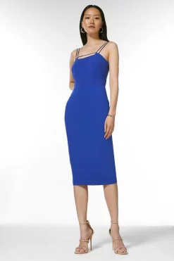 Discount 🎉 Karen Millen Strap and Bar Sexy Zip Back Midi 👗 Dress 🎉 -OCCASION DRESSES Sale2023 womens lime strap and bar sexy zip back midi dress 1