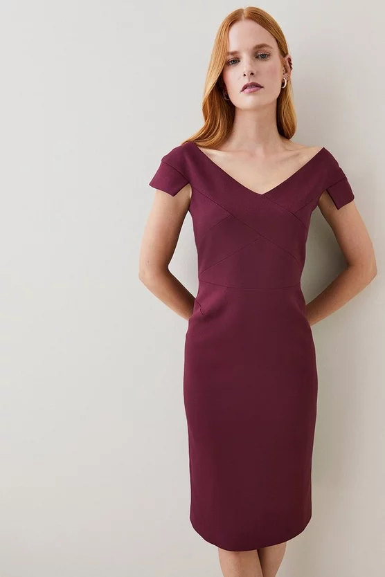 Coupon 🔔 Karen Millen Petite Structured Crepe Cross Detail Midi 👗 Dress ✨ 8 Coupon 🔔 Karen Millen Petite Structured Crepe Cross Detail Midi 👗 Dress ✨ - Image 6