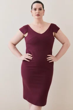 New ๐ฏ Karen Millen Plus Size Structured Crepe Cross Detail Midi ๐ Dress โ๏ธ 11 New ๐ฏ Karen Millen Plus Size Structured Crepe Cross Detail Midi ๐ Dress โ๏ธ -OCCASION DRESSES Sale2023 womens merlot plus size structured crepe cross detail midi dress