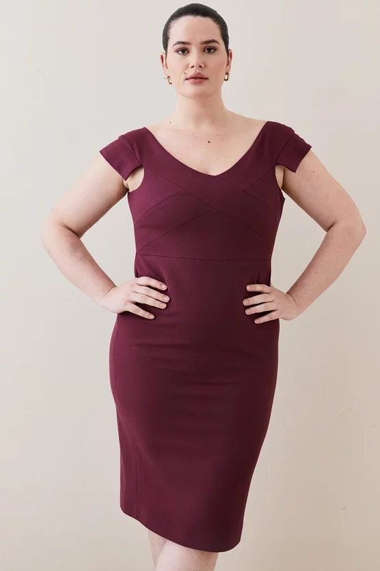 New ๐ฏ Karen Millen Plus Size Structured Crepe Cross Detail Midi ๐ Dress โ๏ธ 7 New ๐ฏ Karen Millen Plus Size Structured Crepe Cross Detail Midi ๐ Dress โ๏ธ - Image 5