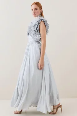 Wholesale ๐คฉ Karen Millen Lydia Millen Tall Metallic Feather Ruffle Woven Maxi ๐ Dress ๐งจ 11 Wholesale ๐คฉ Karen Millen Lydia Millen Tall Metallic Feather Ruffle Woven Maxi ๐ Dress ๐งจ -OCCASION DRESSES Sale2023 womens metallic20silver lydia millen tall metallic feather ruffle woven maxi dress